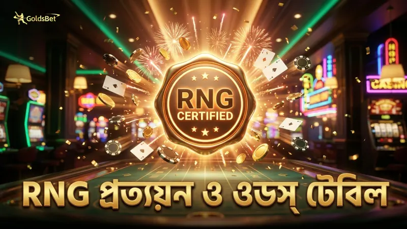 RNG প্রত্যয়ন ও স্বচ্ছ ওডস টেবিলের মাধ্যমে খেলোয়াড়দের আস্থা।